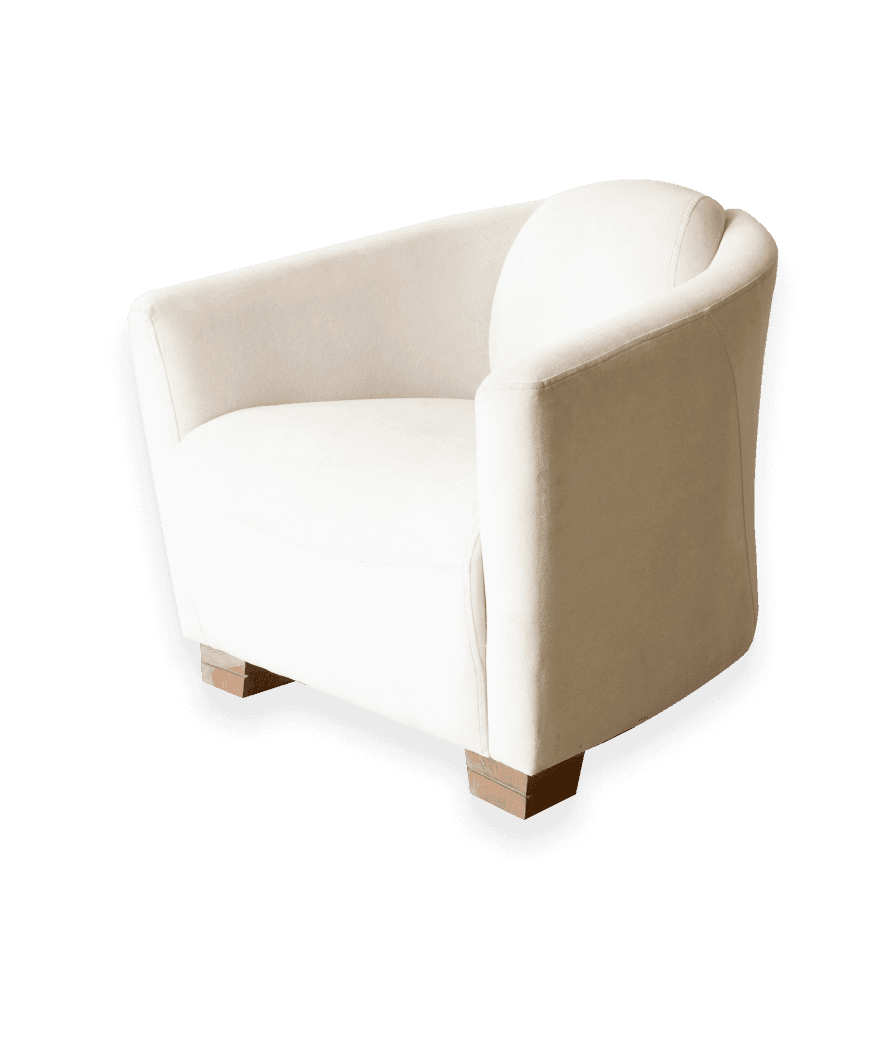 White upholstered single seater chair